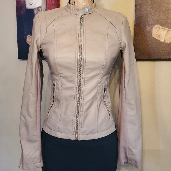 Express Jackets & Blazers - EXPRESS Moto Jacket, Beige Colored, Size XS